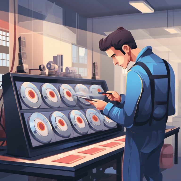 Illustration of an automated quality check on finished products